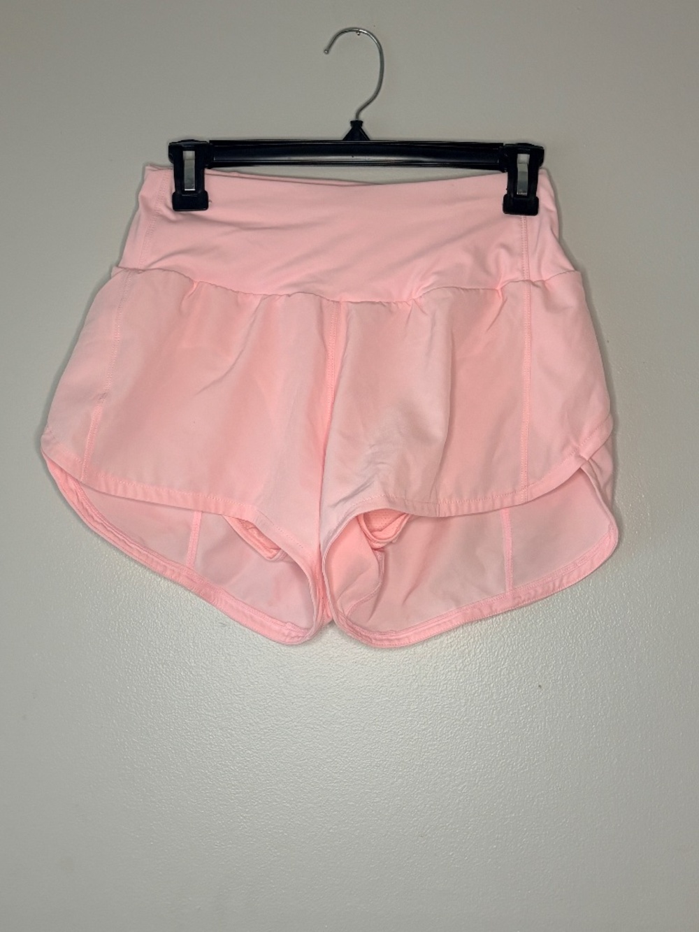 NWOT Baby pink workout shorts w/built in underwear XS